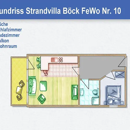Strandvilla Boeck 10 Strandnah, Balkon, Meerblick Glowe